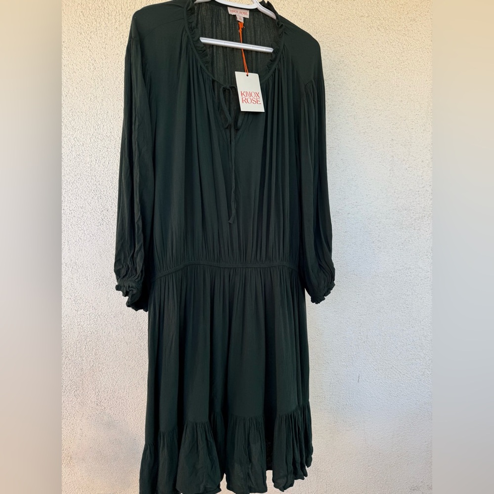 NWT Knox Rose dark green 2x dress long sleeve